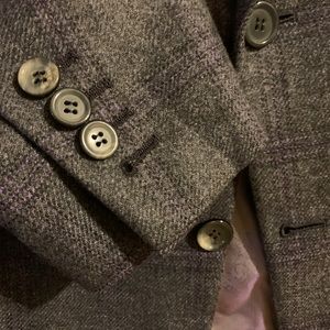 Brioni cashmere grey purple windowpane sportcoat (custom 40R) Italy